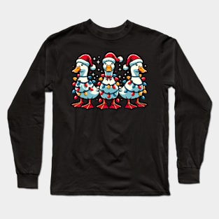 Christmas Ducks Christmas Lights Long Sleeve T-Shirt